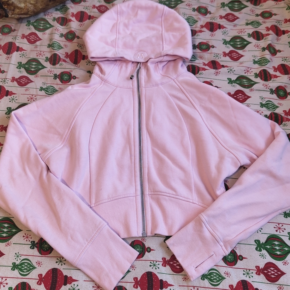 Lululemon Pink Cropped Scuba Hoodie